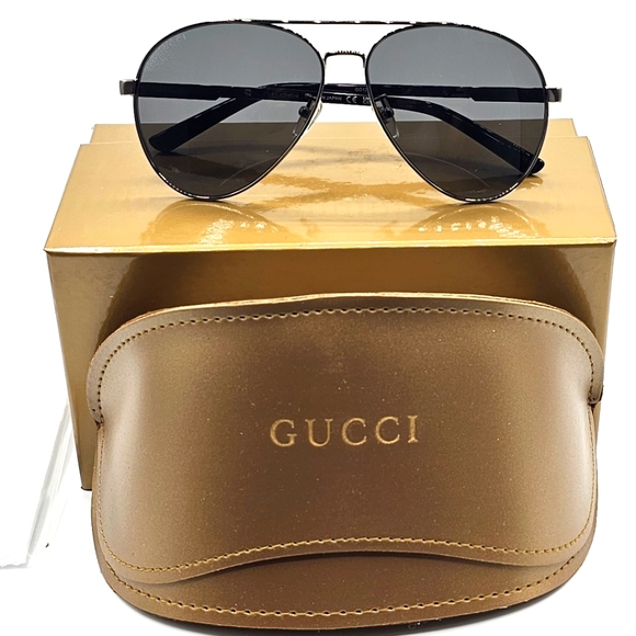 Gucci Other - GUCCI GG1288SA 001 SUNGLASSES SILVER GREY SMOKEY LENS